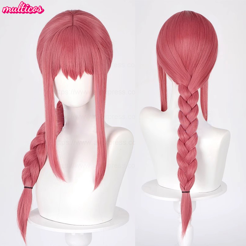 Anime Cosplay Makima - 고품질 마키마 코스프레 가발 롱 로즈