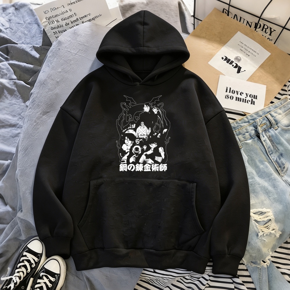 Fullmetal Alchemist Coat - 강철의 연금술사 후드티 패션 탑 y2k