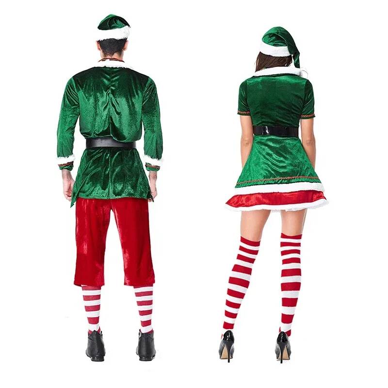 산타클로스 코스프레 의상 크리스마스 그린 크리스마스 엘 - Anime Cosplay For Couples 리뷰 및 가격
