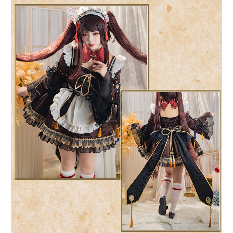 게임 Genshin Impact Hu Tao 메이드 코 - Anime Cosplay Kawaii 리뷰 및 가격