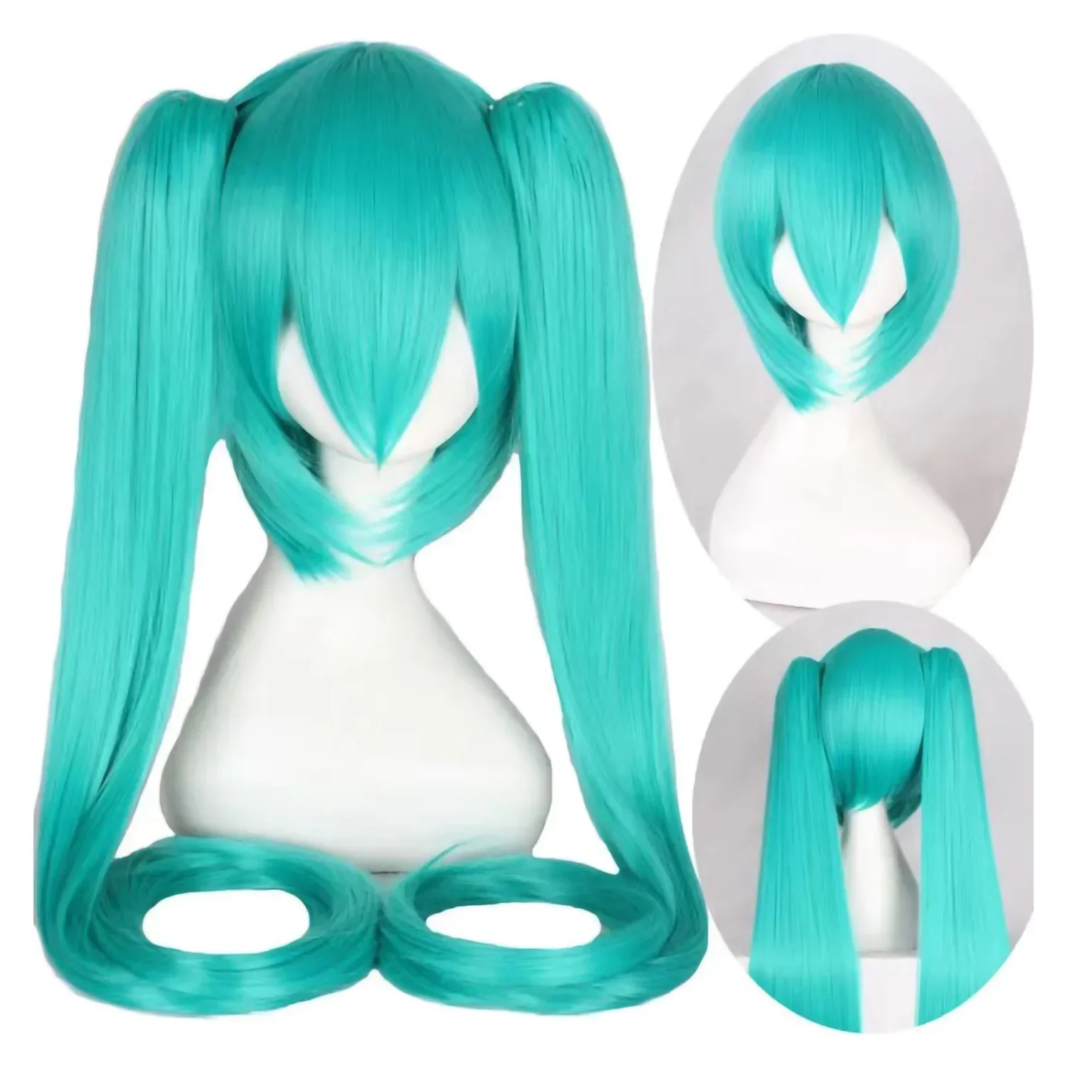2026 미쿠 코스프레 가발 105cm 긴 파란색 녹색 - Anime Cosplay Miku 리뷰 및 가격