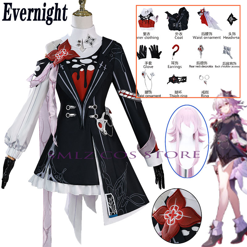 Newly Evernight Cosplay Honkai - Anime Cosplay Outfits For Women 리뷰 및 가격