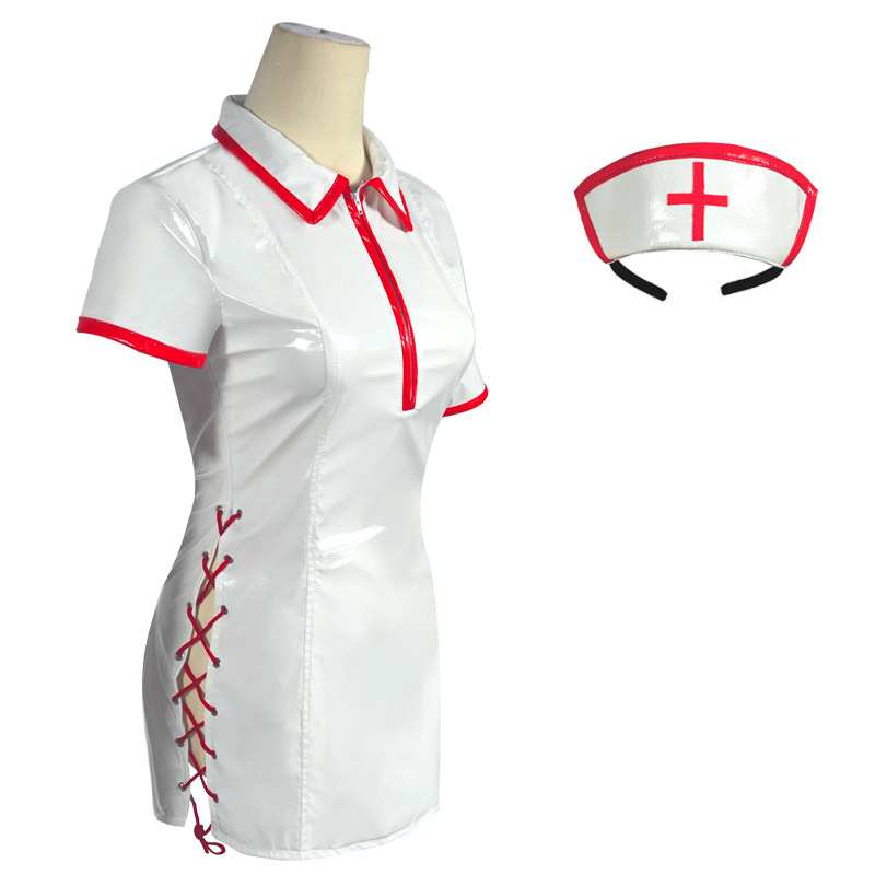 마키마 간호사 유니폼 인조 PU 가죽 드레스와 간호사  - Anime Cosplay Makima 리뷰 및 가격