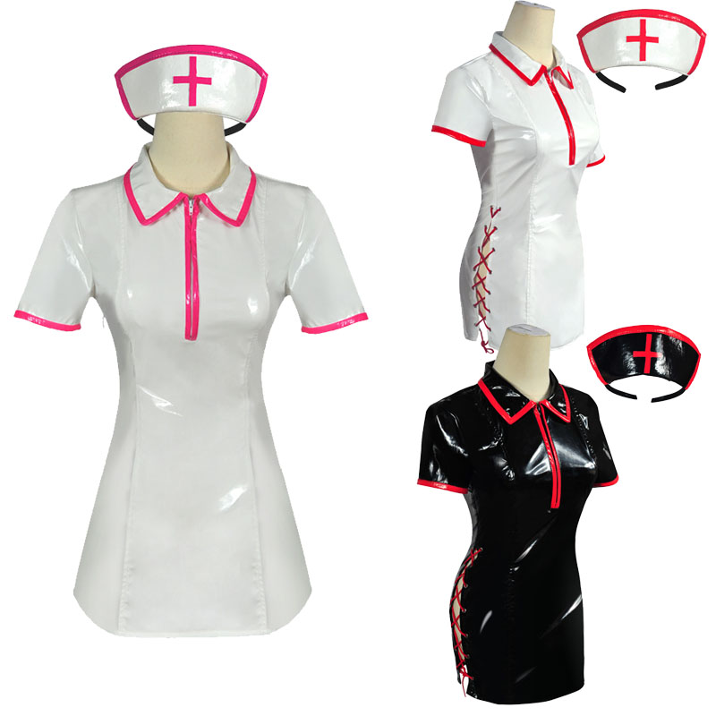 마키마 간호사 유니폼 인조 PU 가죽 드레스와 간호사  - Anime Cosplay Makima 리뷰 및 가격