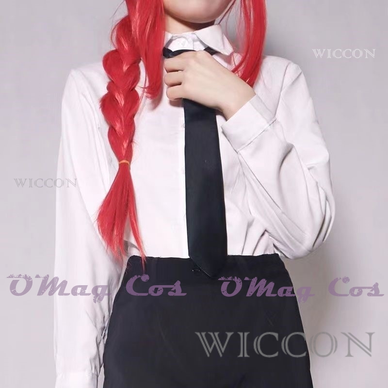 마키마 코스프레 의상 트렌치 셔츠 타이 바지 가발 포함 - Anime Cosplay Makima 리뷰 및 가격