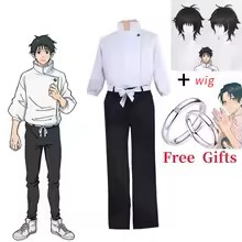 애니메이션 코스프레 세트 화이트 스탠드 칼라 탑 블랙  - Anime Cosplay For Couples 리뷰 및 가격