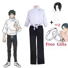 애니메이션 코스프레 세트 화이트 스탠드 칼라 탑 블랙  - Anime Cosplay For Couples 리뷰 및 가격