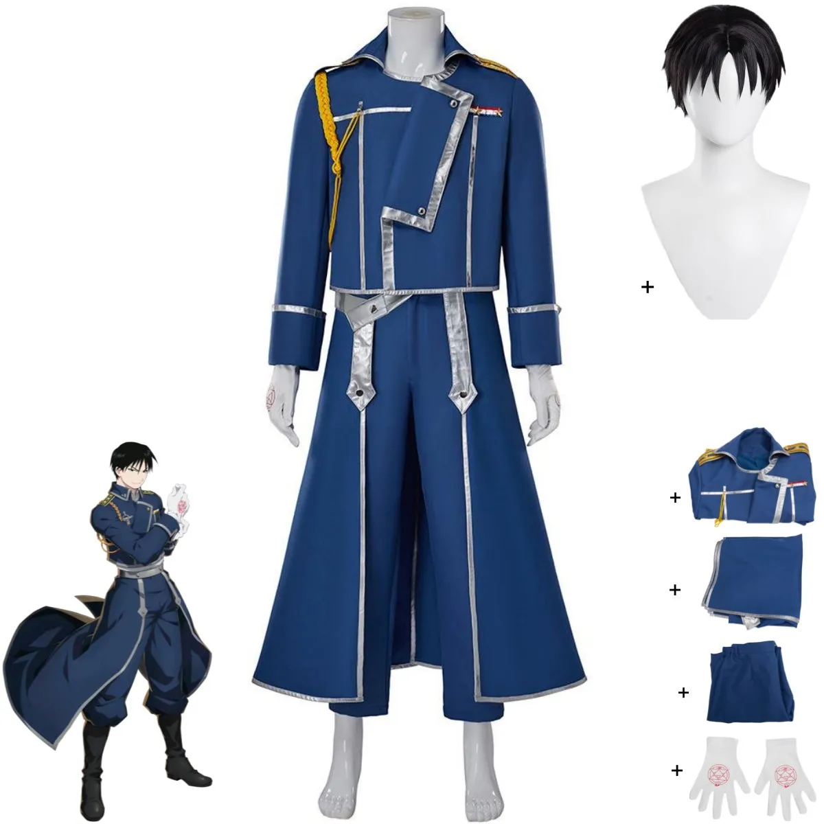 로이 머스탱 코스프레 의상 블루 파이트 군복 애니메이션 - Fullmetal Alchemist Coat 리뷰 및 가격